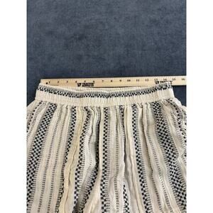 Madewell Black Cream Striped Drawstring Linen Blend Pants Women's S Trousers